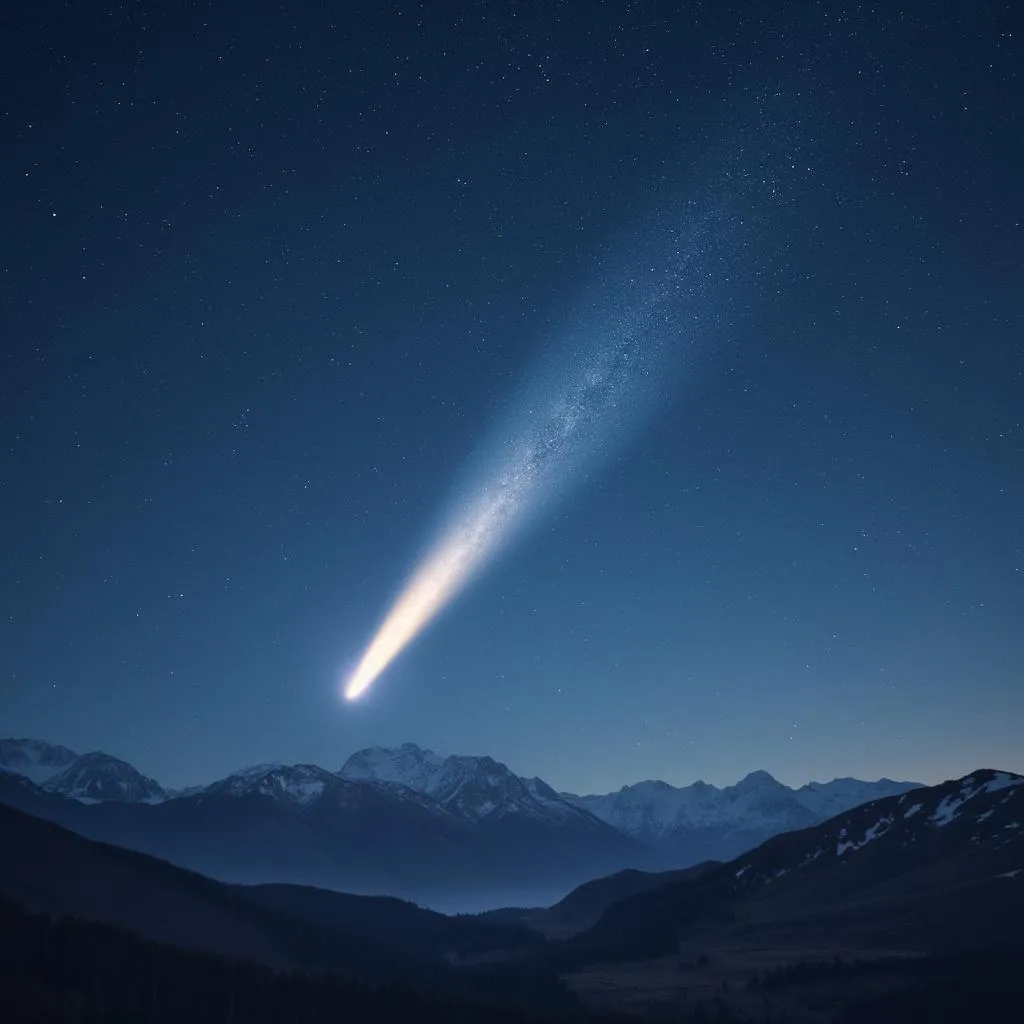 Cometa nel cielo notturno